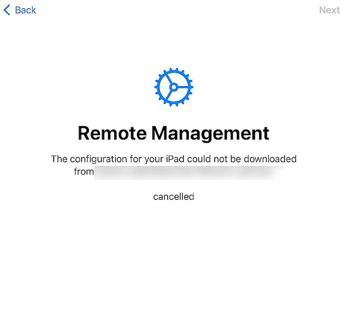 Cloud configuration server is unavailable apple configurator