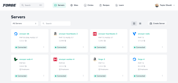 Cloud control panel server